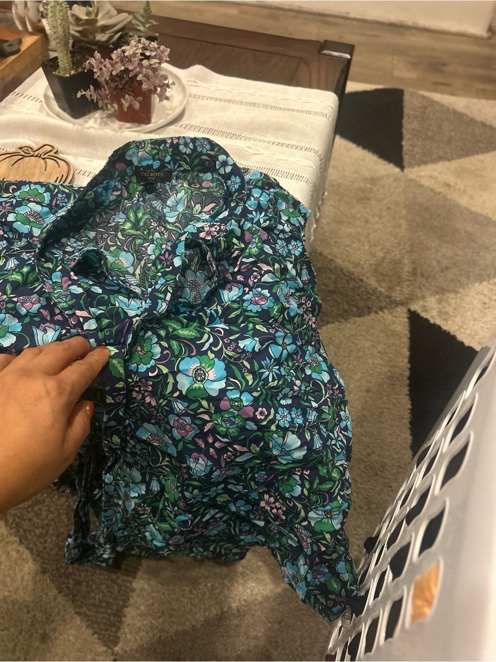 Floral Print Women’s Shorts - Blue/Green good condition